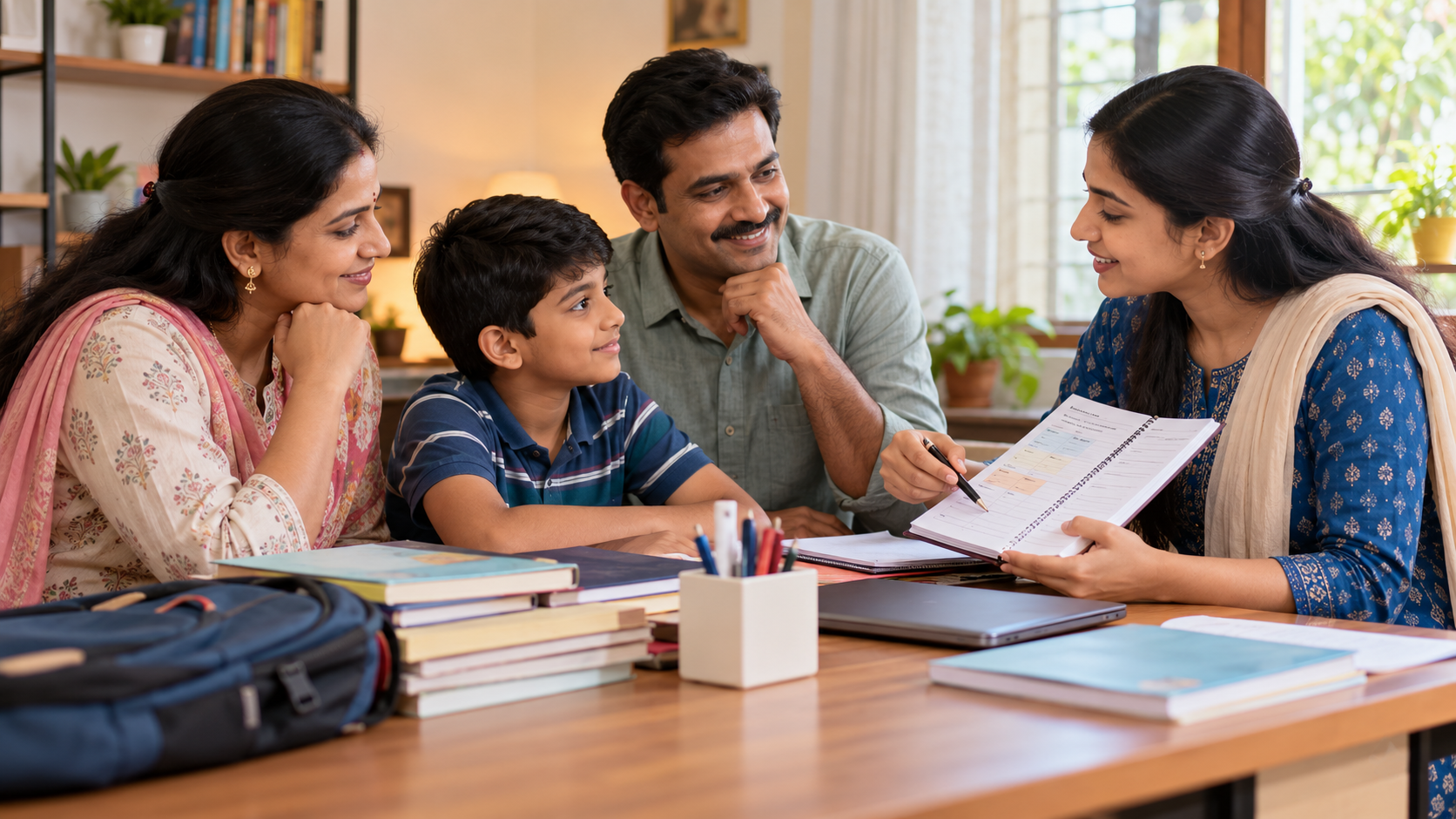 Teacher supporting students in tuition classes in Guntur