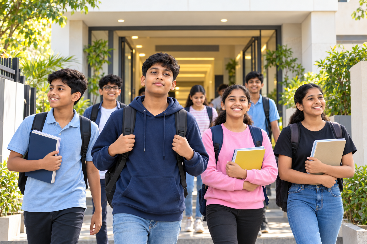 Students attending tuition classes in Guntur